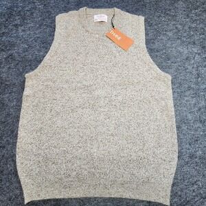 Mens Vintage Thane HydraKnit Two Ply Lambswool Ivory Sweater Vest Large with TAG
